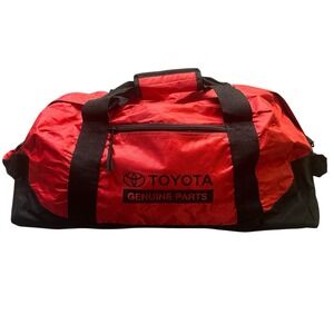 Vintage Toyota Genuine Parts Duffel Bag Red Travel Gym Shoulder Weekend OEM TRD